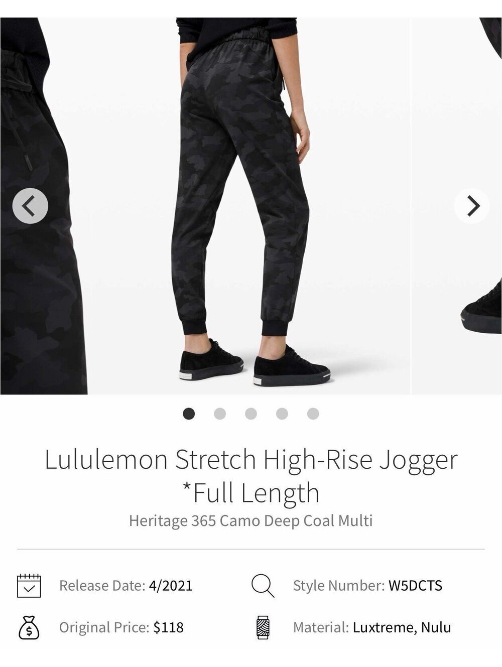 Lululemon Stretch High-Rise Joggers *Full Length 28in inseam Heritage 365 Camo D - Picture 5 of 6